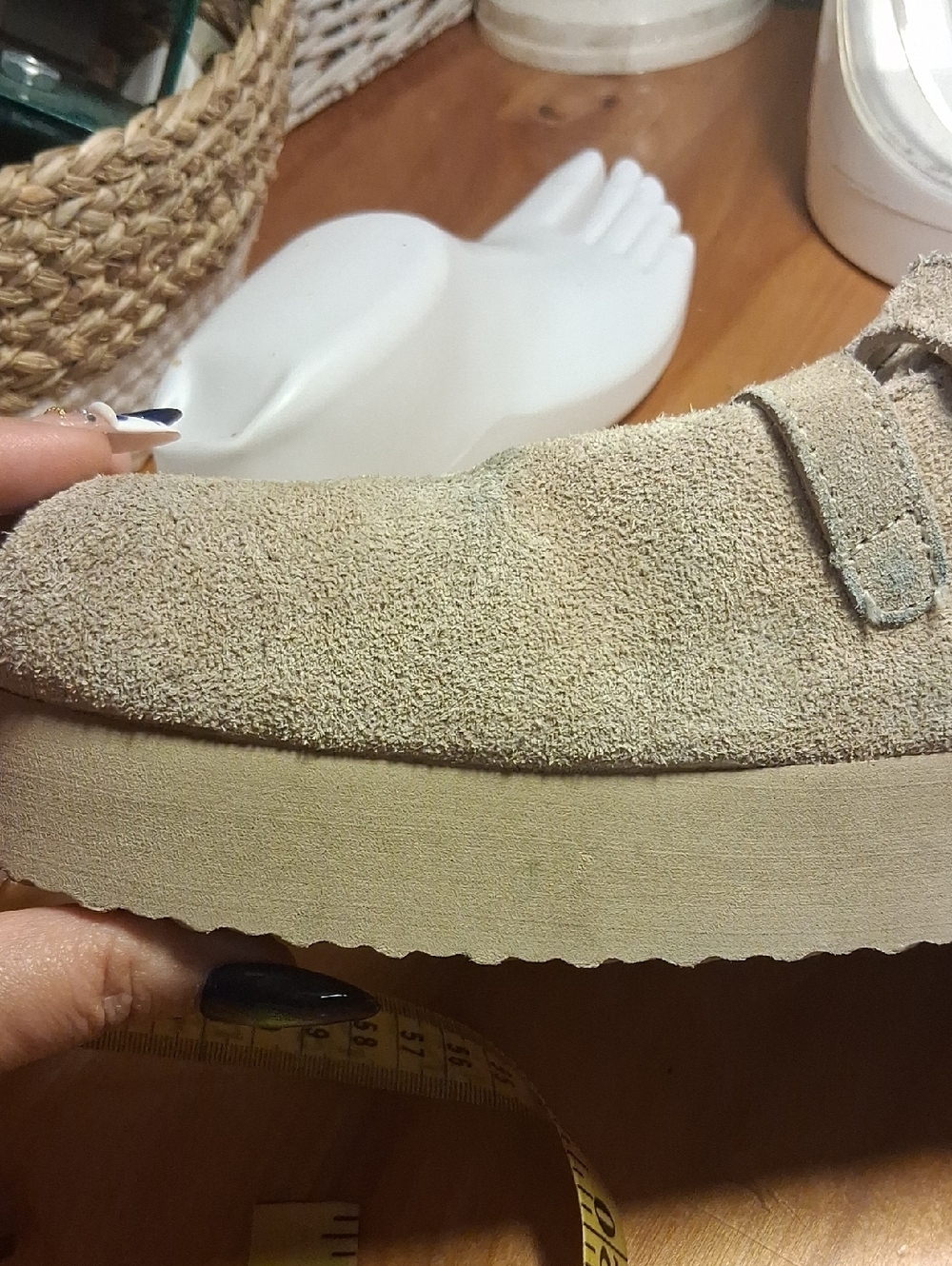 Project Cloud Memeory Foam Beige Suede Slip-On Clog Mules with Buckles Size 10 - Picture 10 of 10